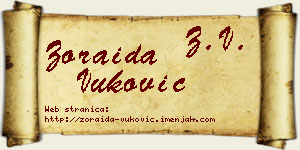 Zoraida Vuković vizit kartica